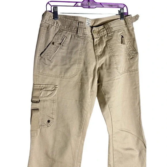 Aeropostale Wide Leg Khaki Cargo Pants - Size 5/6 Long Juniors - Picture 2 of 5